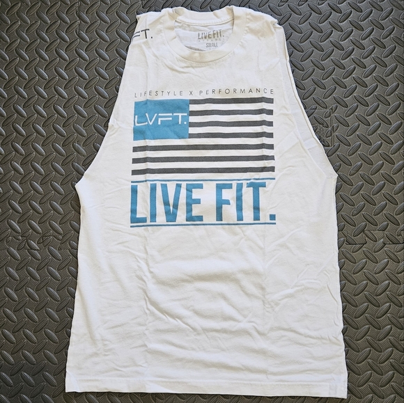 TShirt - Gym - LiveFit - USA flag - Small - Picture 1 of 3